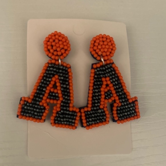 Auburn University War Eagle Auburn Tigers Dangle Beaded Earrings - Picture 2 of 2